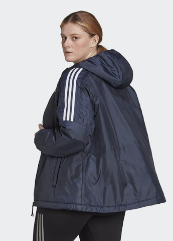 Синя демісезонна куртка з капюшоном essentials (plus size) adidas