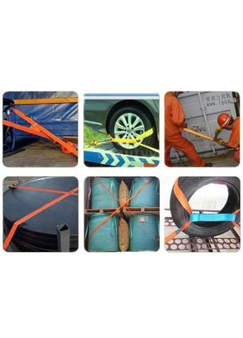 Комплект набор автомобильных багажных крепежных стяжных универсальных ремней тросов 4 шт 410х2,5 см (475146-Prob) Unbranded (262371407)