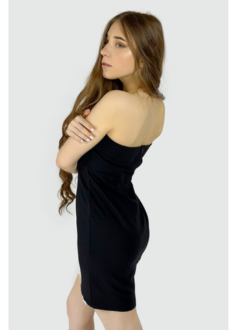 Черное вечернее платье 0909/029/800 с открытыми плечами Zara однотонное