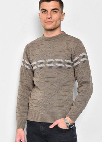 Коричневый демисезонный свитер мужской однотонный коричневого цвета пуловер Let's Shop