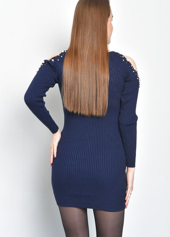 Темно-синя кежуал сукня жіноча трикотажна темно-синього кольору розмір 42-44 футляр Let's Shop однотонна
