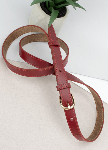 Ремень женский кожаный узкий PS-2014 (125 см) темно-красный Puos (274236635)