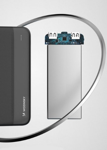 Павербанк 10000 mAh Wozinsky 2xUSB - Портативна батарея Powerbank Зовнішній акумулятор Зарядка для телефону - Чорний Martec (256895853)