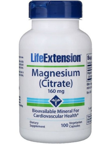 Magnesium (Citrate) 160 mg 100 Veg Caps Life Extension (256725048)