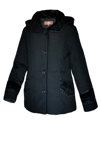 Чорна демісезонна куртка демісезонна жіноча з капюшоном чорний розмір 44 Mirage