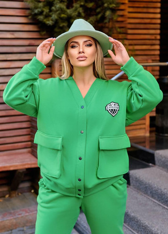 Женский теплй прогулочнй костюм зеленого цвета р.50/52 383374 New Trend (257611124)