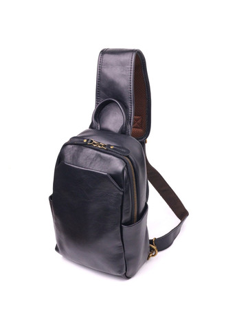 Надзвичайна сумка чоловіча через плече із натуральної гладкої шкіри 21286 Чорна Vintage (258286253)