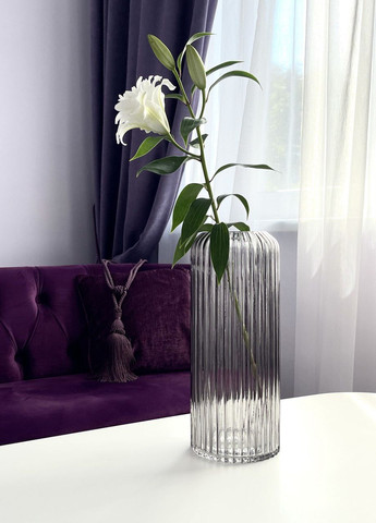 Ваза скляна Soul Jennifer h-37,5 см., d-15 см., сірий Soul free (264829243)