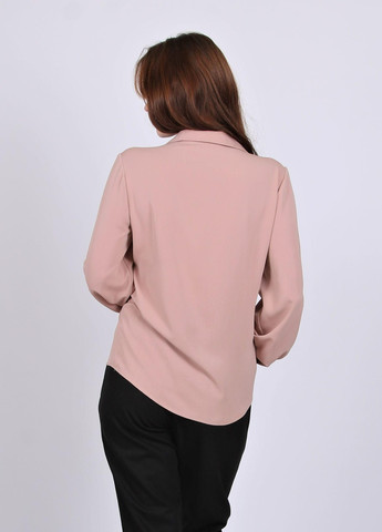 Світло-коричнева демісезонна блузка жіноча 052 однотонний софт капучино Актуаль