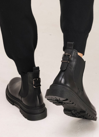 Осенние ботинки на платформе черные кожа Guero