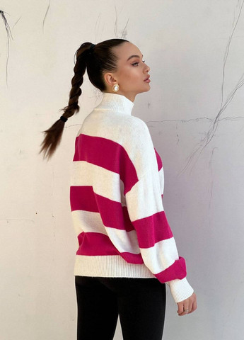 Малиновый женский свитер вязка No Brand