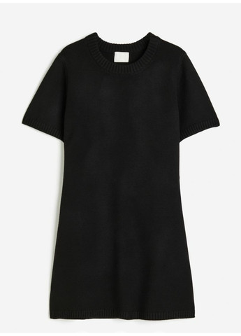Черное повседневный женское вязаное платье н&м (56242) xs черное H&M