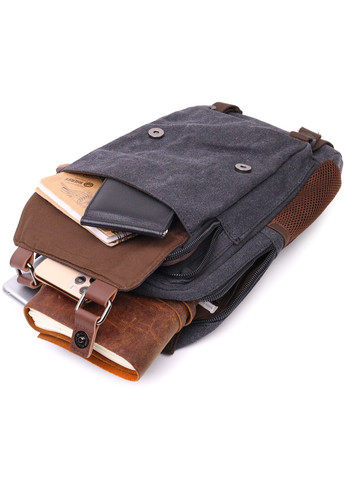 Практичний текстильний рюкзак з ущільненою спинкою та відділенням для планшета 22168 Чорний Vintage (267925323)
