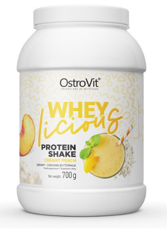WHEYlicious Protein Shake 700 g /23 servings/ Creamy Peach Ostrovit (256725298)
