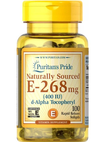 Puritan's Pride Vitamin E 400 IU Naturally Sourced 100 Softgels Puritans Pride (256725788)