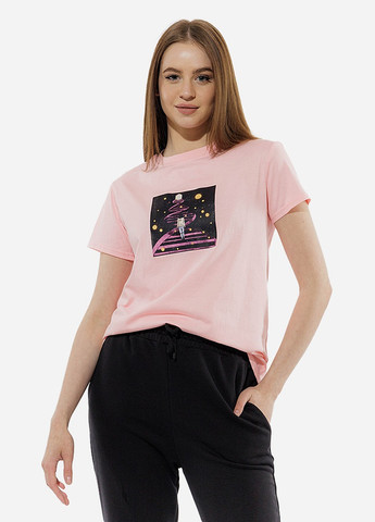 Женская футболка регуляр цвет персиковый ЦБ-00219306 Dias - (259464965)