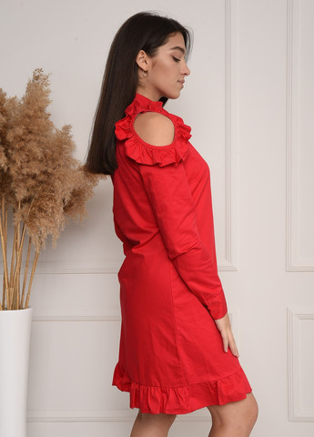 Красное кэжуал платье Let's Shop однотонное