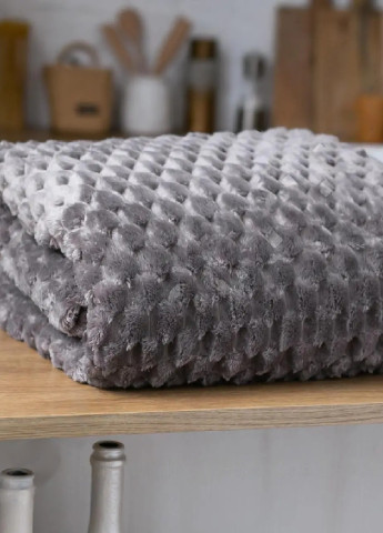 Плед покрывало одеяло микрофибра 3D узор двуспальный евро 200х230 см (473929-Prob) Серый Unbranded (256896047)