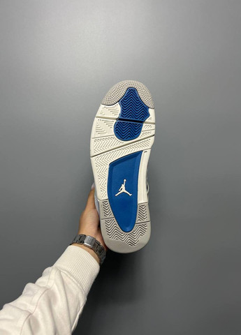 Белые демисезонные кроссовки мужские,вьетнам Nike Air Jordan 4 Retro Golf Military Blue