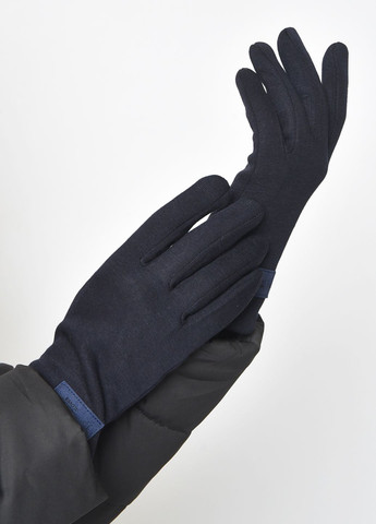 Перчатки женские на меху темно-синего цвета размер 6 Let's Shop (263278195)