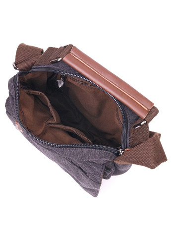 Стильна чоловіча сумка із щільного текстилю 21225 Чорна Vintage (258267803)