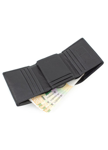 Невеликий чоловічий гаманець зі шкіри 10,5х8,5 618-a (18242) чорний Marco Coverna (259736994)