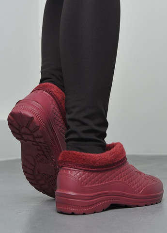 Калоші жіночі на хутрі бордового кольору Let's Shop (271126519)