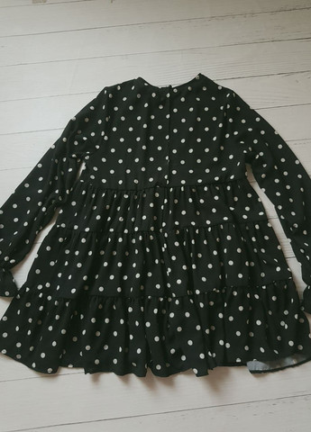 Черно-белое повседневный платье -комбинезон в горошек черное с белым бэби долл Asos в горошек