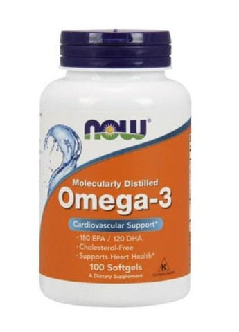 Omega-3 Molecularly Distilled Softgels 100 Softgels Now Foods (256720546)