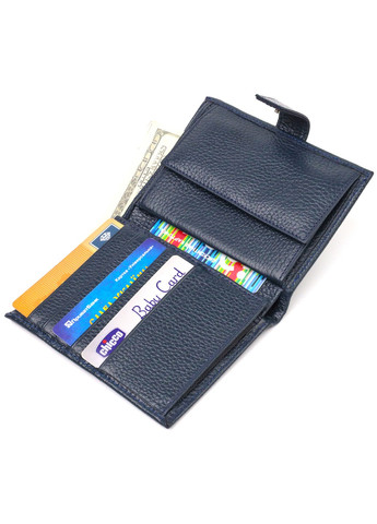 Практичний вертикальний чоловічий гаманець середнього розміру з натуральної шкіри флотар 21735 Синій Canpellini (259873998)