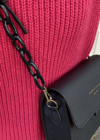 Жіноча класична сумка крос-боді на ремінці чорна No Brand (274074224)