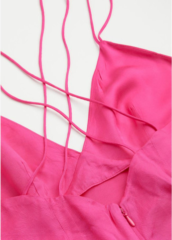 Рожева вечірня жіноча атласна сукня н&м (56003) s рожева H&M