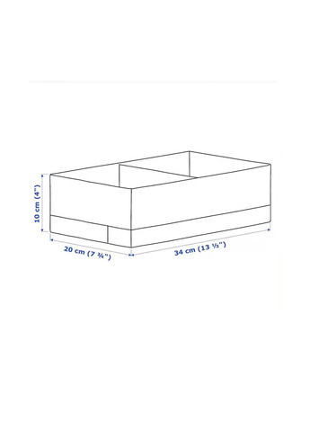 Коробка з відділеннями, біла, 20x34x10см IKEA stuk (259469951)