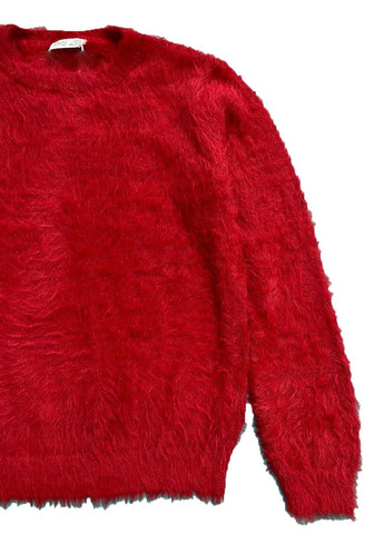 Червоний пухнастий светр з круглим вирізом OVS