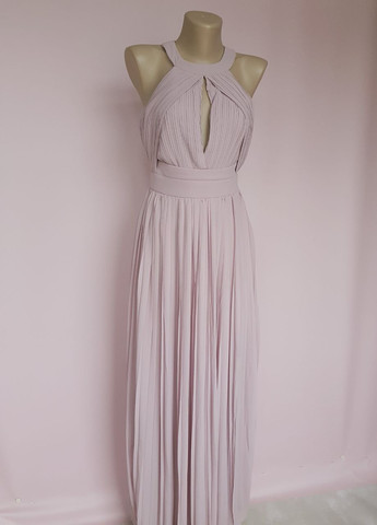 Розовое праздничный платье вечернее макси плисе пыльная роза плиссированное Tfnc однотонное