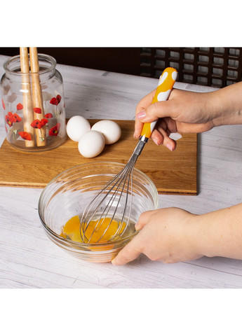 Вінчик кухонний з керамічною ручкою 29 см помаранчевий Kitchen Master (274060130)