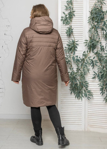 Кофейная демисезонная женские куртки больших размеров осенние SK