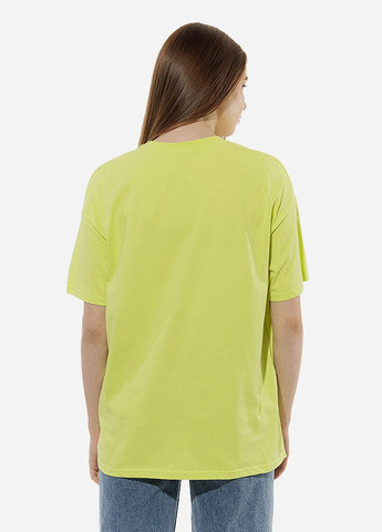 Кислотно-жёлтая летняя женская футболка оверсайз цвет лимонный цб-00218103 Dias
