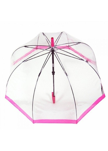 Механический женский прозрачный зонт-трость BIRDCAGE-1 L041 - PINK Fulton (262449495)