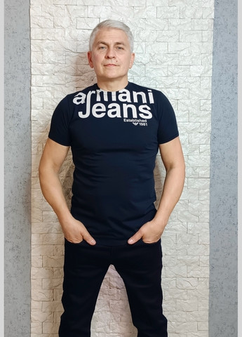 Темно-синя футболка з коротким рукавом Armani Jeans