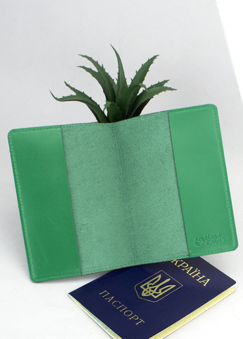 Обложка на паспорт, загранпаспорт кожаная HC-27 (зеленая) HandyCover (269267453)