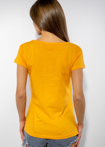 Желтая летняя футболка женская с принтом obscure (желтый) Time of Style