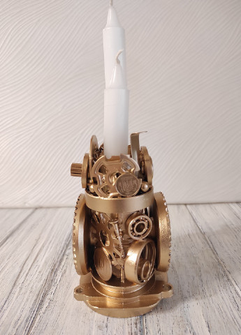 Сувенір підсвічник свічник стімпанк з металу з золотим напиленням ручна робота хендмейд подарунок SuvenirPodarokZP 5 (256615305)