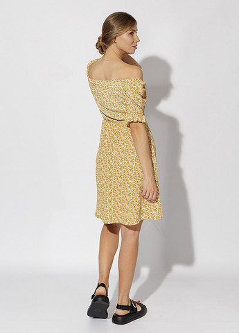 Персиковое женское платье цвет персиковый цб-00219276 SHENAZ TEKSTIL