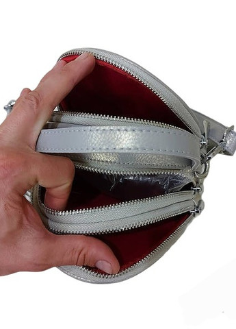 Городская женская сумка из натуральной кожи SVG304 серебристая Мария 304 (259214912)