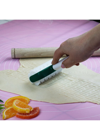 Скалка валик накатка нож ролик резак кондитерский для нарезки теста сеткой широкий Cookie Fliya (265624466)