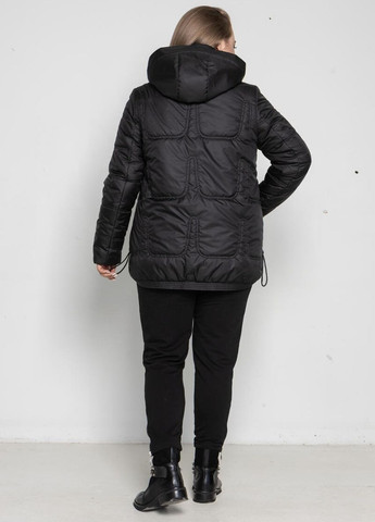 Чорна коротка зимова жіноча куртка з капюшоном DIMODA Жіноча зимова куртка з капюшоном