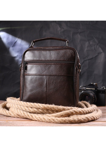 Практичная мужская сумка кожаная 21274 Коричневая Vintage (258286262)