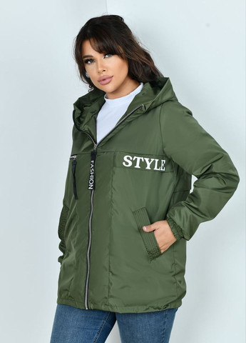 Оливковая (хаки) женская куртка из плащевки цвет хаки р.48/50 442986 New Trend