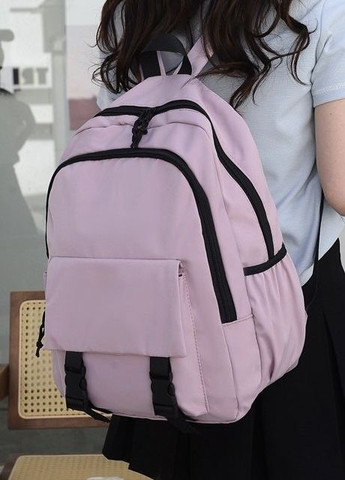 Рюкзак з карманами 658 жіночий дитячий шкільний портфель рожевий No Brand (275998148)